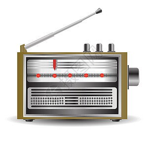 反光无线电台木头车站拨号插图技术频率音乐按钮调频广播图片