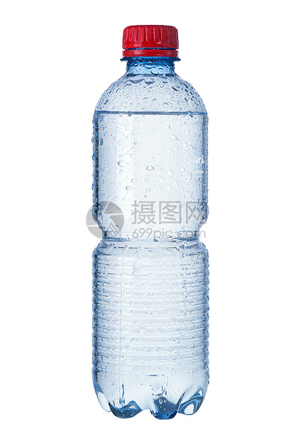 孤立水瓶塑料液体饮料矿物泉水茶点瓶装蓝色矿泉水图片