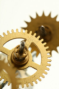 机械时钟装置旋转齿轮流动机器时间金子平衡手表宏观古董图片