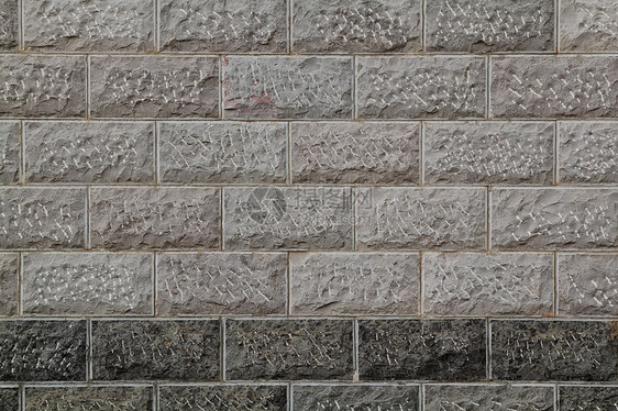 灰砖墙石工长方形石头黏土石墙灰色装饰水泥建筑风格图片