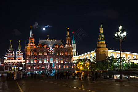 克里姆林宫附近的莫斯科夜景星星建筑学大教堂场景博物馆城市建筑历史旅游历史性图片