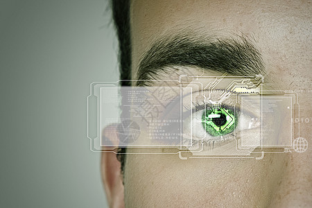 眼的识别鉴别电脑机密蓝色鸢尾花密码传感器激光安全身份图片