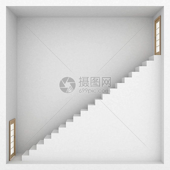 抽象风格的概念背景概念背景白色框架体积灰色楼梯图片