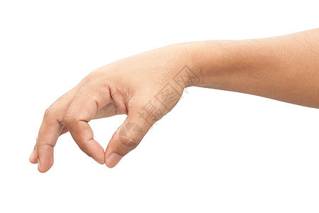 人手标志手势男人棕榈男性推介会手腕白色成人采摘钳子图片