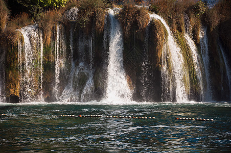 克罗地亚Krka国家公园瀑布公园旅游森林旅行国家热带瀑布环境图片
