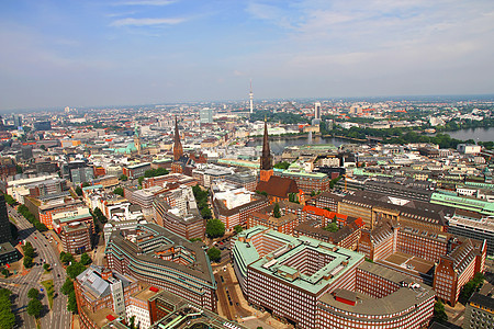 汉堡同盟地标建筑旅游地平线历史全景风景天际城市图片