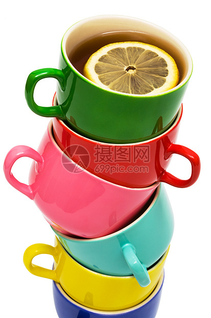 杯子陶器黄色制品陶瓷红色蓝色茶点柠檬绿色咖啡图片