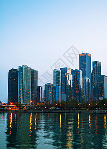 芝加哥市中心城市风景反射建筑学地标建筑天空城市公园摩天大楼图片