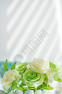 绿玫瑰和白玫瑰图片