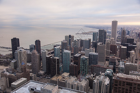 来自汉考高塔的芝加哥天际线工作中心国家摩天大楼旅游商业天空艺术旅行公园图片