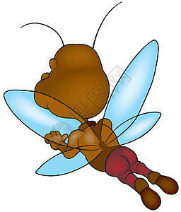 飞虫手绘甲虫棕色卡通片绘画昆虫飞行插图动画片漫画图片