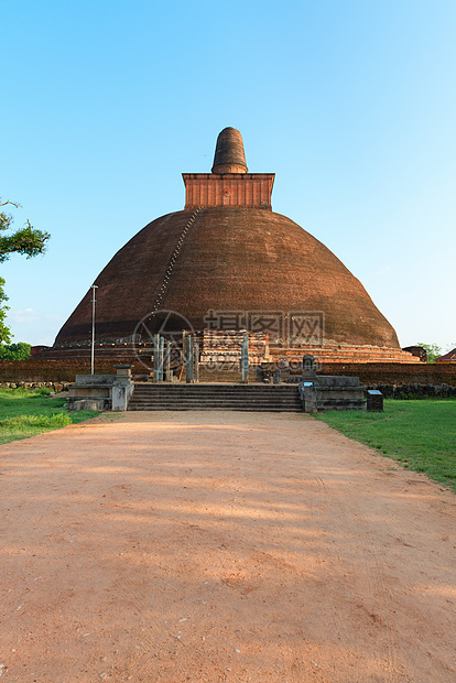 杰塔瓦纳马拉马亚达戈巴stupa 斯里兰卡阿努拉杜普拉纪念碑佛塔宗教旅行天空城市旅游宝塔遗产考古学图片