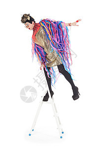 时装有意识的变装皇后演员戏服羽毛喜剧乐趣艺人运动模仿者浮华娱乐图片