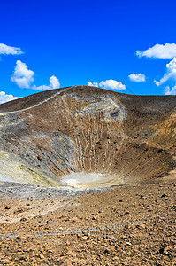 西西里武尔卡诺岛火山坑垂直视图图片