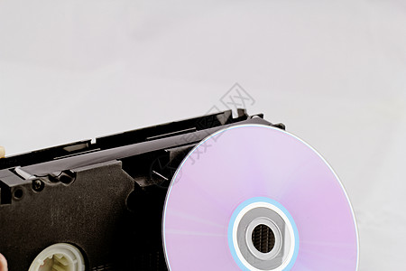 VHS和DVD光盘录像机电影白色贮存技术电子产品生产摄像机塑料图片