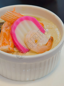 蒸鸡蛋美食食物黄色烹饪粉色蔬菜白色海鲜图片