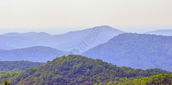 环绕湖面的风景外表远景太阳森林公园蓝色日落全景峡谷树木图片