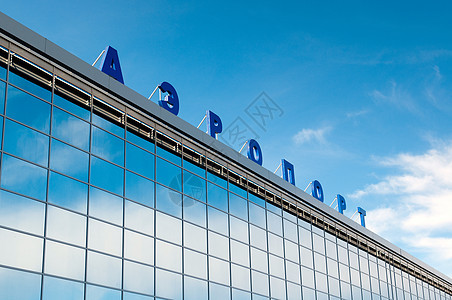 现代俄罗斯机场 有镜面墙镜子旅行地平线客机旅游假期阴影日程航班商业图片