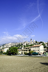 Umbria 的 Spello 建筑图文化拼写游客天空地标全景建筑房子教会街道图片