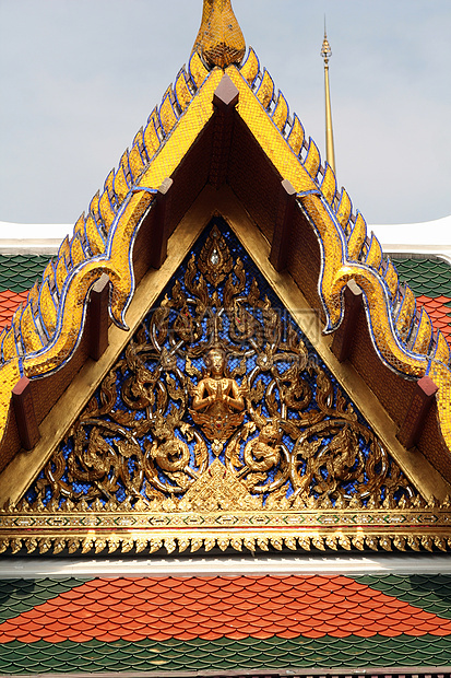 曼谷大宫殿房子国王尖塔皇家佛教徒瓷砖装饰品情调宗教橙子图片