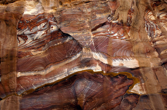 沙岩峡谷抽象模式形成 锡克峡谷 佩特拉矿物地质学石头分层砂岩山沟悬崖红色沙漠编队图片