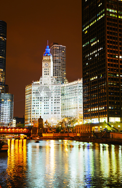 芝加哥市中心 与威利大楼街道摩天大楼建筑办公室城市大街地标图片