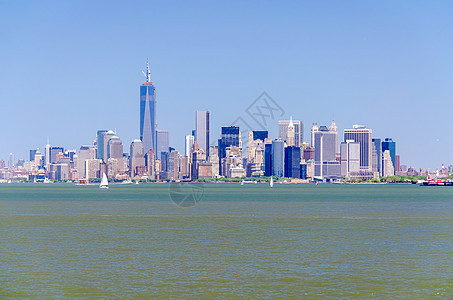 曼哈顿天线地标码头城市办公室全景帝国公寓商业市中心天空图片