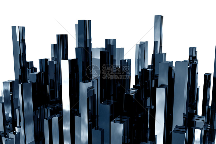 3d号抽象摩天大楼渲染天空刮刀公司建筑学城市中心插图银行业建筑图片