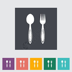 勺子 叉子收藏刀具餐具插图厨房黑色咖啡店用具菜单盘子背景图片
