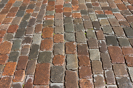旧石块铺路街路路材料路面大街历史性人行道灰色石头花岗岩城市中心图片