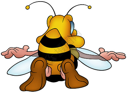 飞蜂甲虫卡通片条纹翅膀动画片绘画飞行昆虫插图传粉者图片