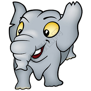 大象插图卡通片绘画动物树干快乐漫画哺乳动物手绘背景图片