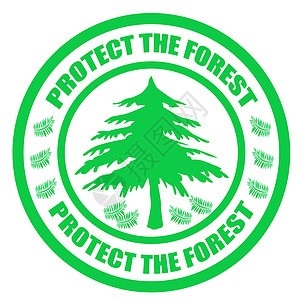 保护森林插图标签背景图片