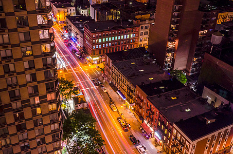 纽约夜空中观 纽约市公寓城市旅游日落天际帝国旅行建筑学街道景观图片