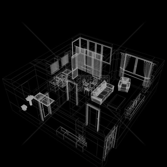 公寓的布局蓝图住房项目家具盘子沙发建筑桌子建筑学椅子图片