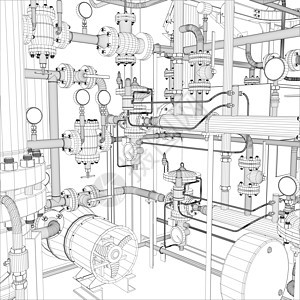 线框工业设备金属插图化学品配件气体资源黑色汽油设施工程图片