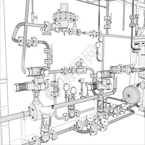 线框工业设备气体植物汽油活力力量管子阀门技术设施资源图片