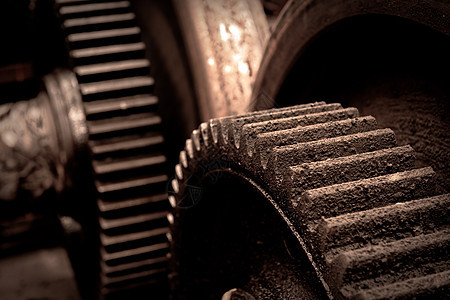 Rusty工业机械零件制造业技术齿轮机器机械工程引擎车轮工业力量图片