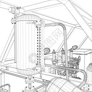 线框工业设备金属化学品阀门力量设施插图汽油压力植物气体图片