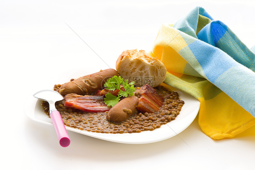 菜汤乡村食谱火锅盘子午餐餐巾萝卜勺子美食烹饪图片