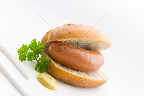 香肠和面包小吃午餐白色包子猪肉垃圾热狗小狗图片