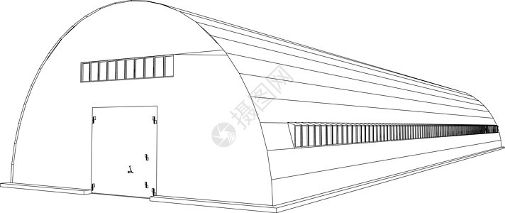 线框工业建筑运输码头仓库出口蓝色商业设施公园贮存建筑学图片