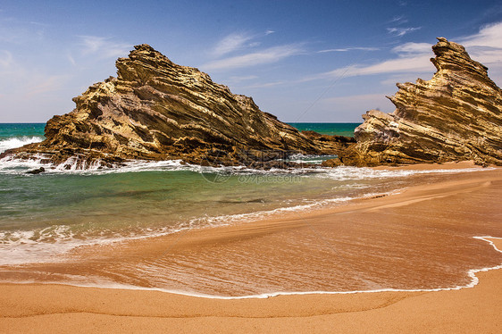 葡萄牙的海岸线波浪岩石蓝色风景天气海洋海浪海景支撑海岸图片