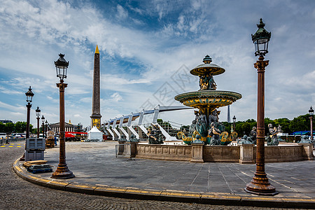 法国巴黎夏季日暑月日 地方协调会法国巴黎鹅卵石方尖碑喷泉天空城市旅游雕塑吸引力和睦建筑图片