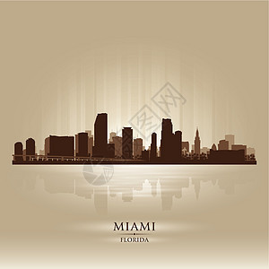迈阿密 佛罗里达州天际线城市轮廓图片