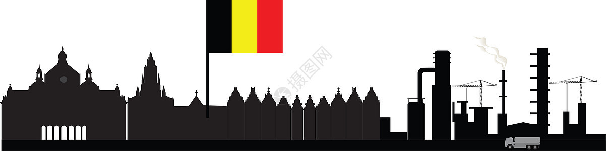 安特卫普belgium天线建筑学结构景观白色黑色建筑物绘画摩天大楼酒店房屋图片