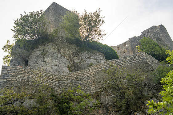 列赫滕斯坦城堡豪夫旅行阳光建筑学堡垒岩石岩床蓝色地标遗产图片