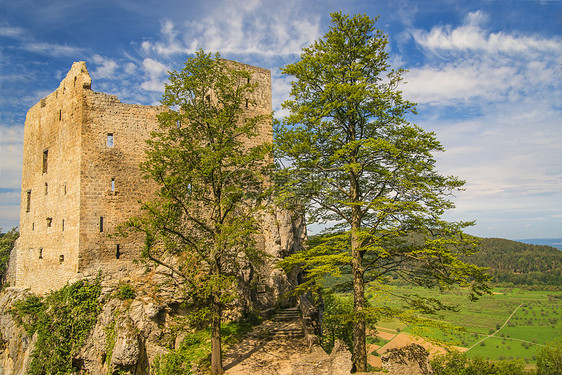 列赫滕斯坦城堡风景堡垒天空风景区旅行吸引力蓝色豪夫地标纪念碑图片