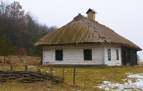 Ukranian村场地房屋纪念碑村庄农场黄色旅行森林房子乡村图片
