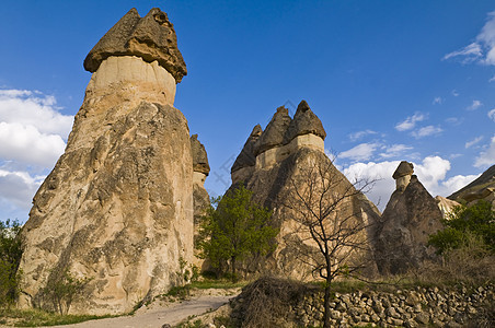 卡帕帕多西亚火鸡历史全景洞穴爬坡石头岩石乡村文化地质学图片